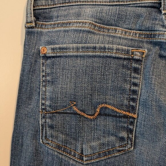 7 For All Mankind Jeans Women's 26 Blue Josefina Skinny Boyfriend Button-Fly - Picture 11 of 16